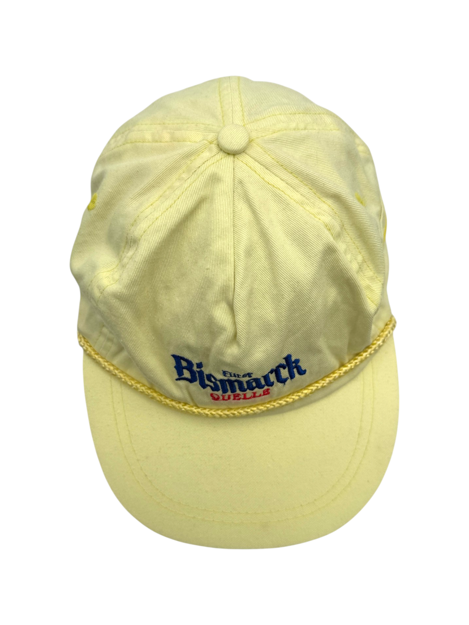 90s Fürst Bismarck Promo Rope-Cap Side Zip Pocket Plastic Strapback Gelb