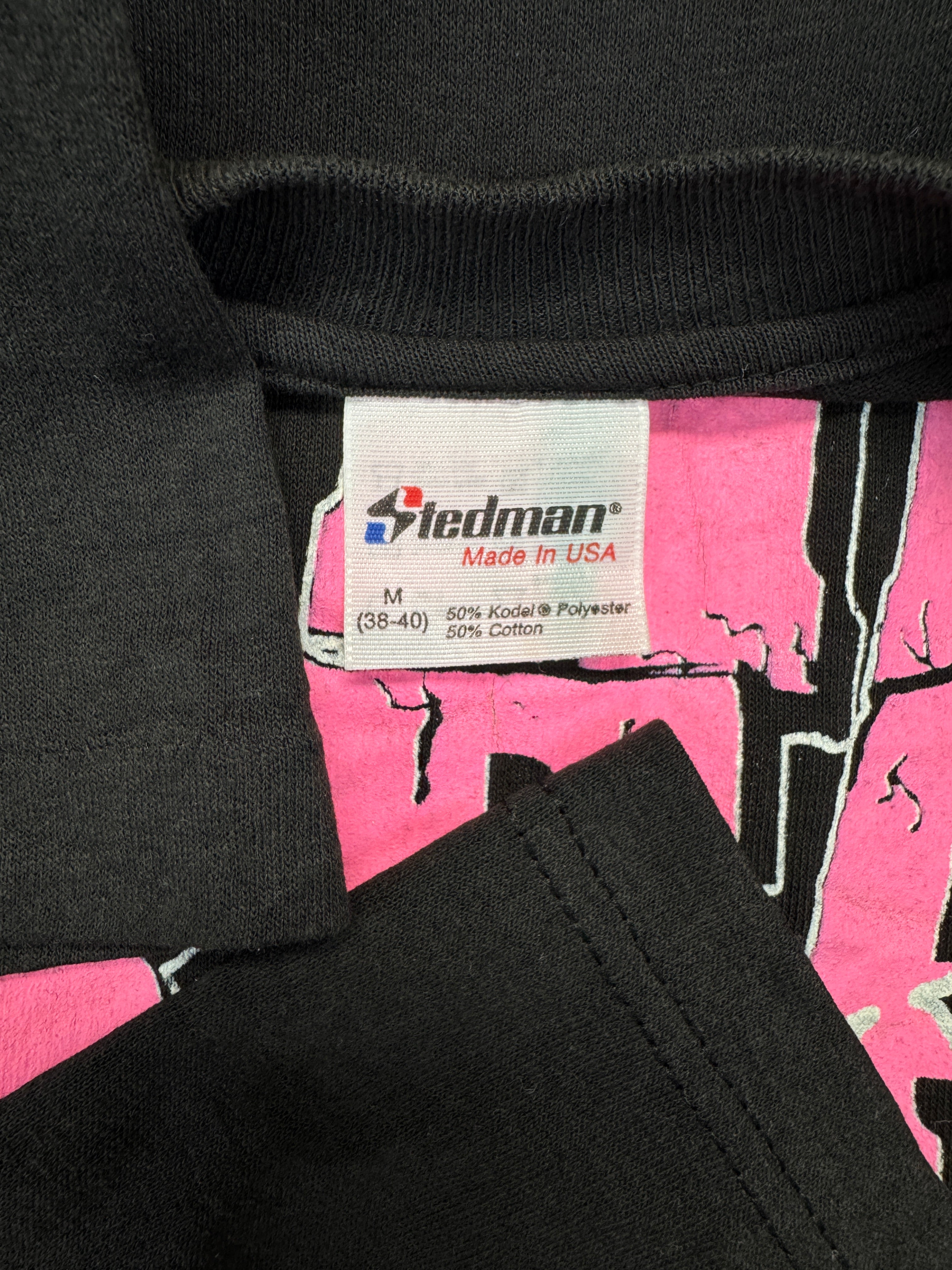 1989 Stedman Shirt "I survived the great Quake" Made In USA Schwarz
