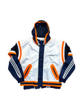90s Adidas Sportjacke Basketball Oversized Weiß Orange M
