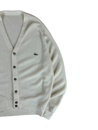 80s Lacoste Cardigan Weiß L-XL
