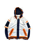 90s Adidas Sportjacke Basketball Oversized Weiß Orange M