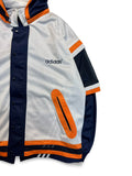 90s Adidas Sportjacke Basketball Oversized Weiß Orange M