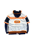 90s Adidas Sportjacke Basketball Oversized Weiß Orange M