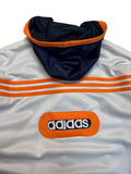 90s Adidas Sportjacke Basketball Oversized Weiß Orange M