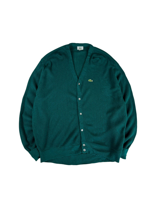 80s Lacoste By Izod Cardigan Made In USA Grün XL