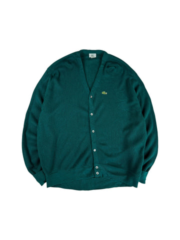 80s Lacoste By Izod Cardigan Made In USA Grün XL