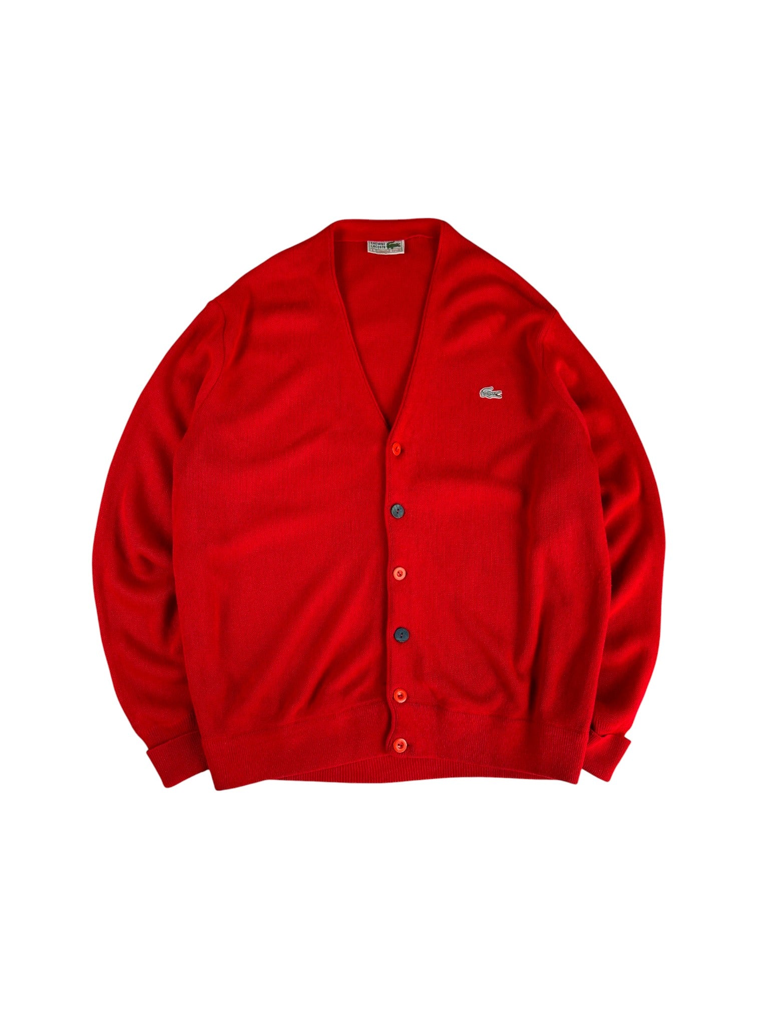 80s Lacoste Cardigan Rot M-L