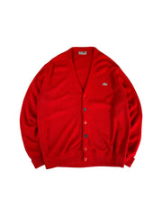 80s Lacoste Cardigan Rot M-L