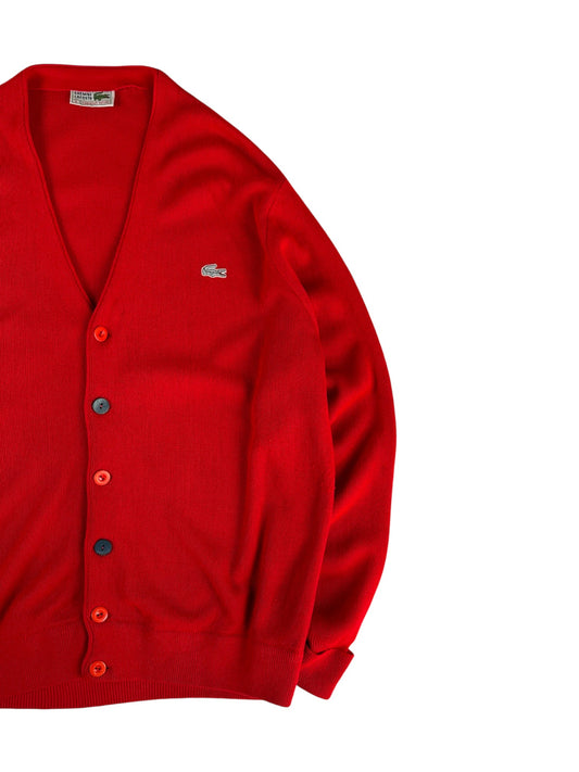 80s Lacoste Cardigan Rot XS-S
