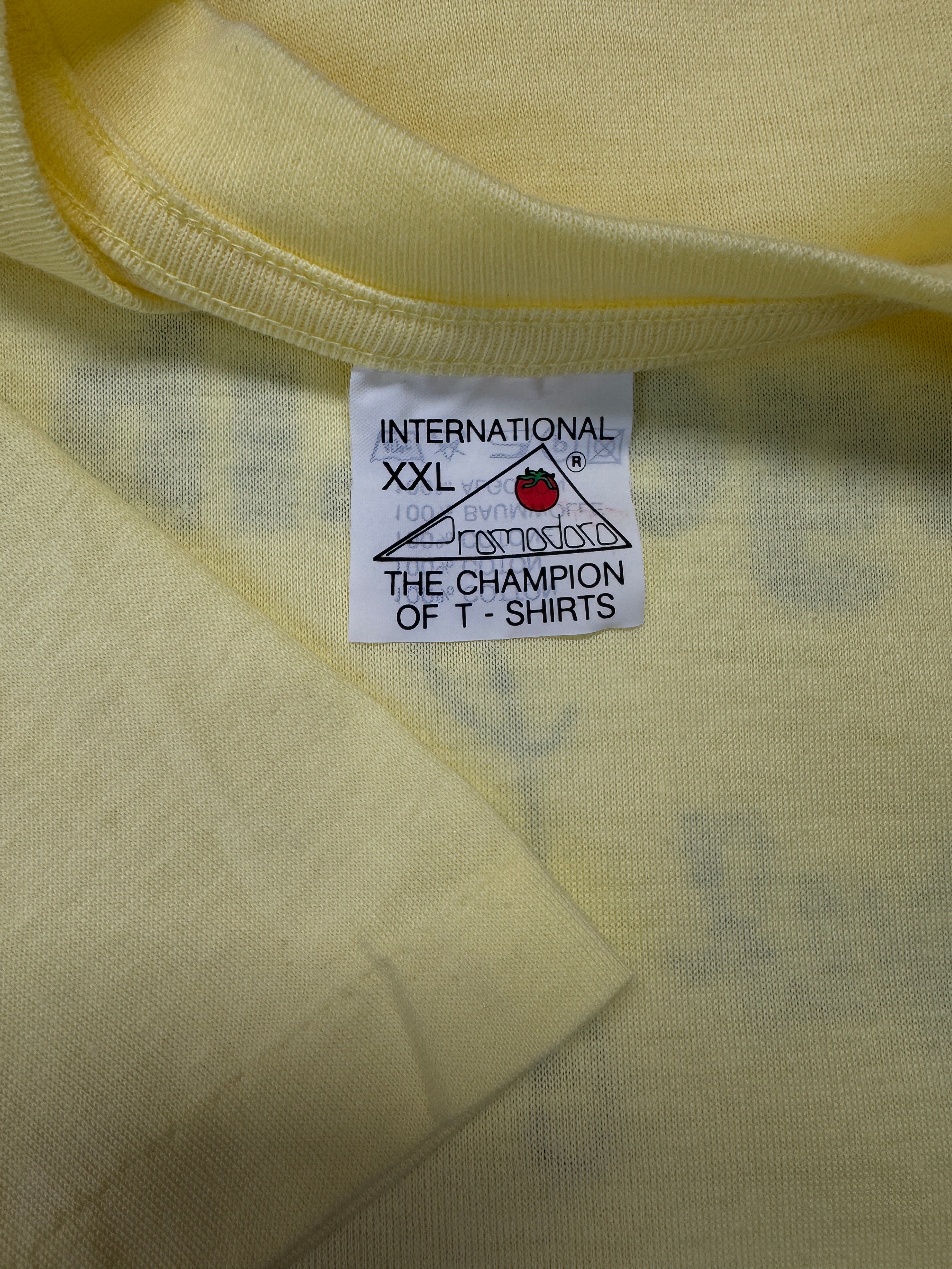 90s Promodoro Wahlkampf Shirt FDP "Diese Jugend von heute"! Single Stitch Gelb