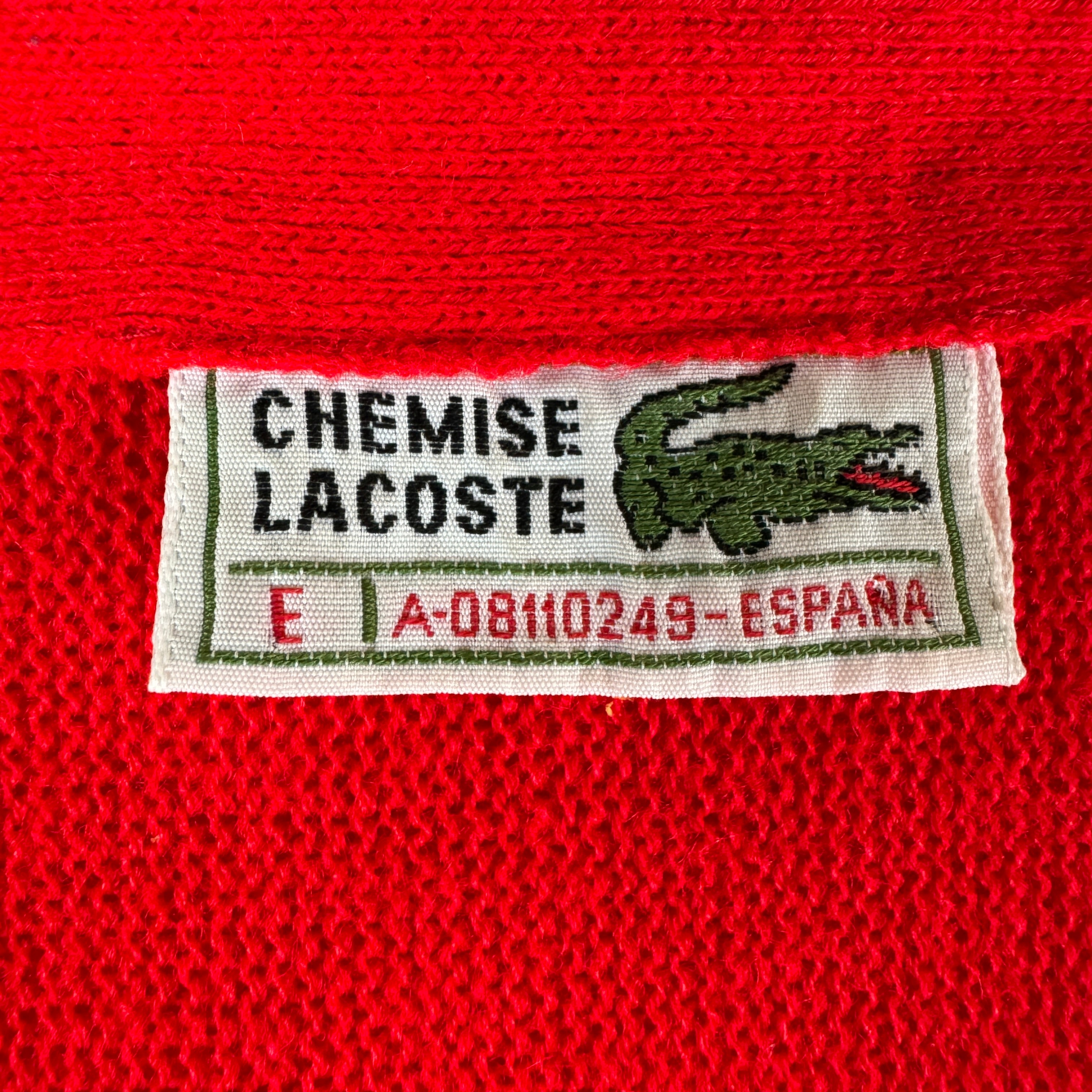 80s Lacoste Cardigan Rot M-L