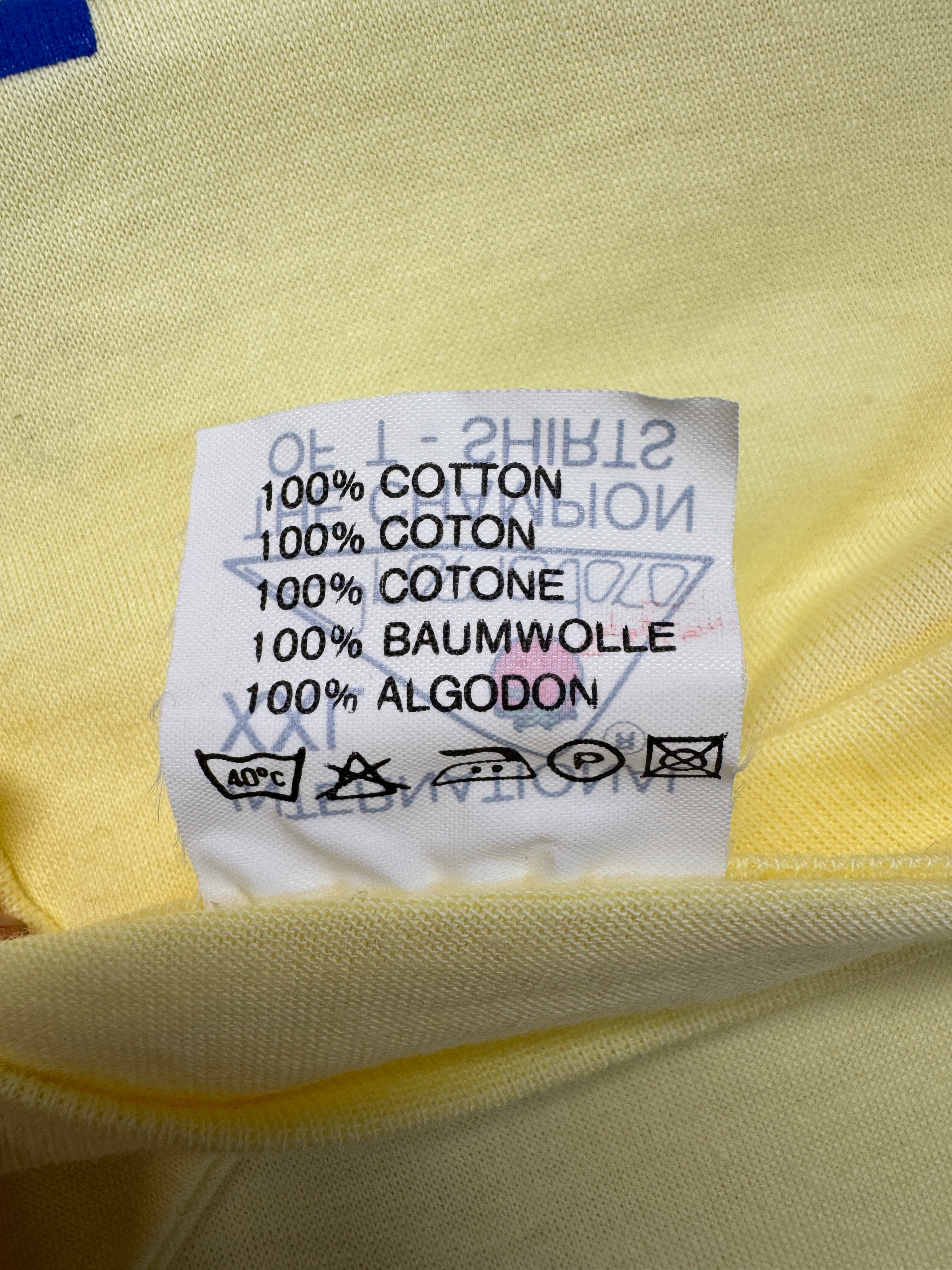 90s Promodoro Wahlkampf Shirt FDP "Diese Jugend von heute"! Single Stitch Gelb
