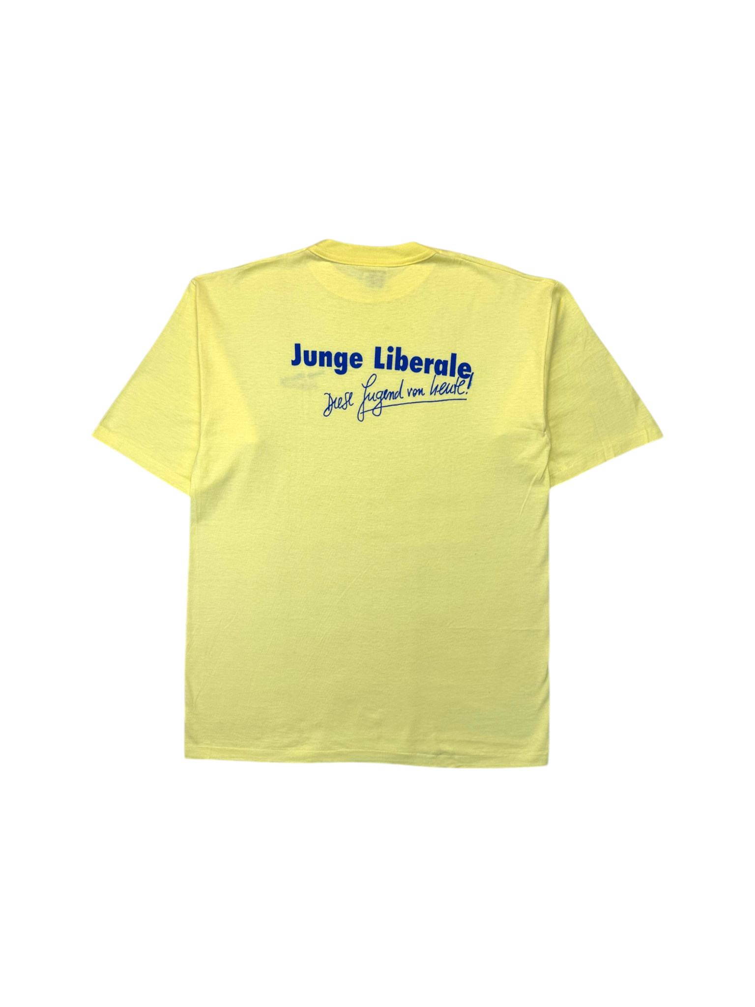 90s Promodoro Wahlkampf Shirt FDP "Diese Jugend von heute"! Single Stitch Gelb