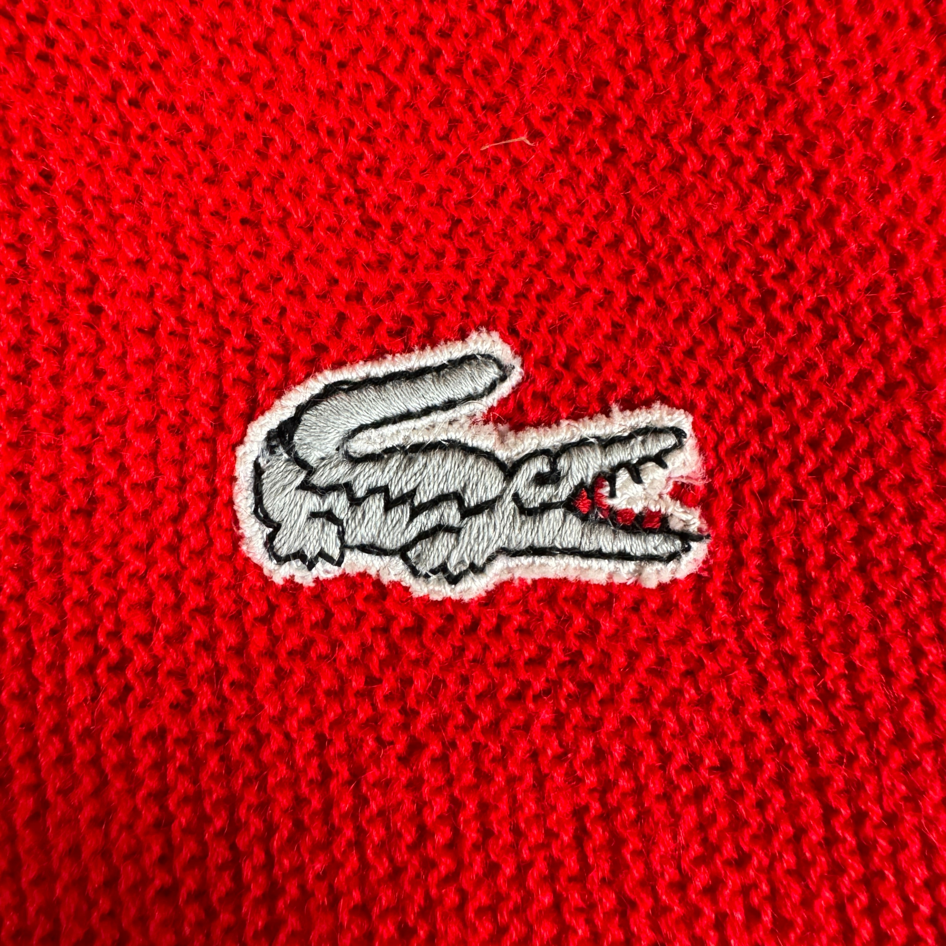 80s Lacoste Cardigan Rot M-L