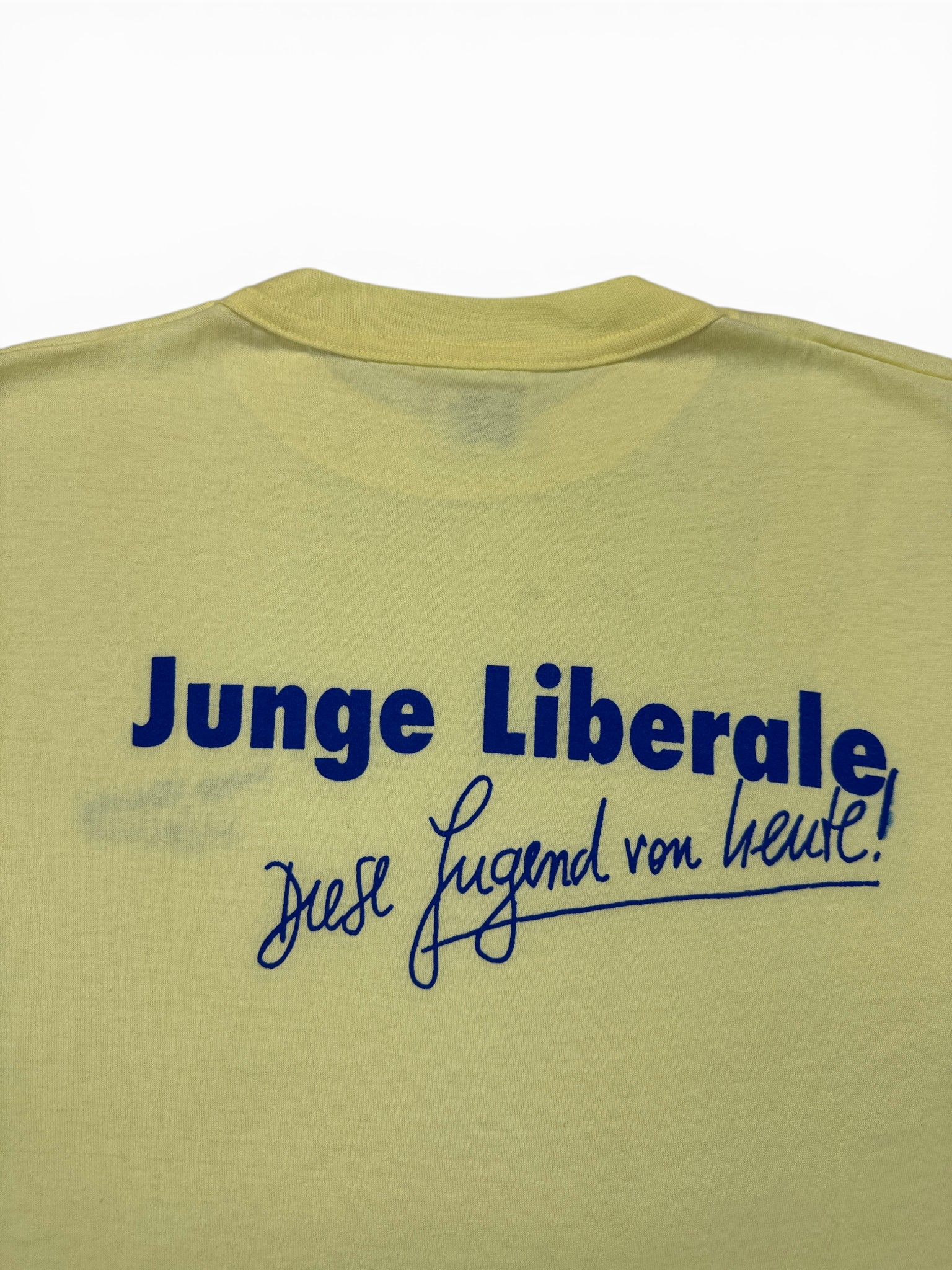 90s Promodoro Wahlkampf Shirt FDP "Diese Jugend von heute"! Single Stitch Gelb