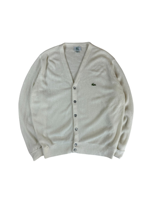 80s Lacoste By Izod Cardigan Made In USA Weiß M