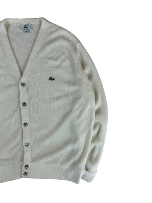 80s Lacoste By Izod Cardigan Made In USA Weiß M