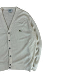 80s Lacoste By Izod Cardigan Made In USA Weiß M