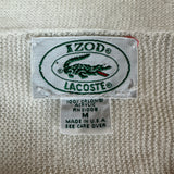 80s Lacoste By Izod Cardigan Made In USA Weiß M