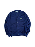 70s Lacoste By Izod Cardigan "Spool Tag" Union Made in USA Dunkelblau M