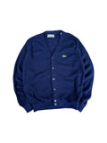 70s Lacoste By Izod Cardigan "Spool Tag" Union Made in USA Dunkelblau M