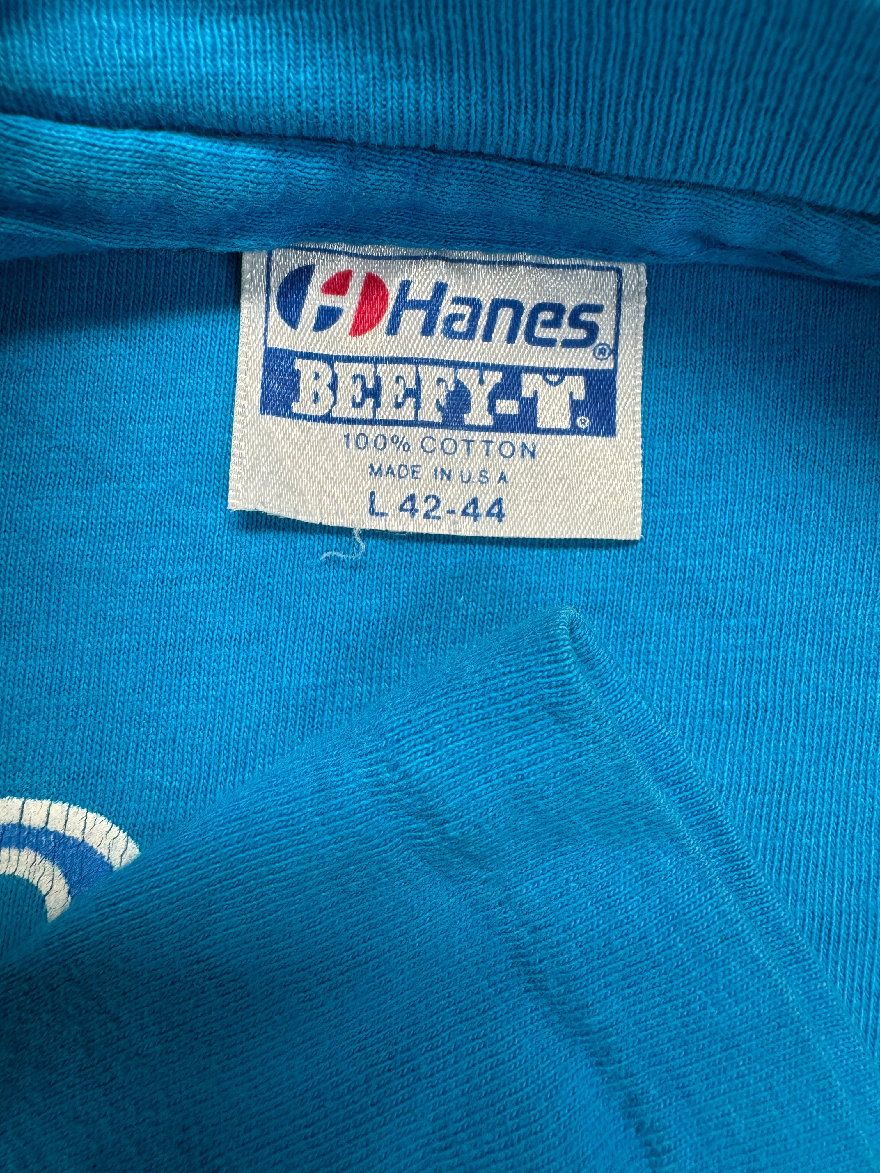90s Hanes Beach Souvenir Shirt "Those Damn Seagulls" Single Stitch Made In USA Blau