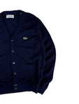 70s Lacoste By Izod Cardigan "Spool Tag" Union Made in USA Dunkelblau M