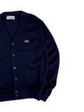 70s Lacoste By Izod Cardigan "Spool Tag" Union Made in USA Dunkelblau M