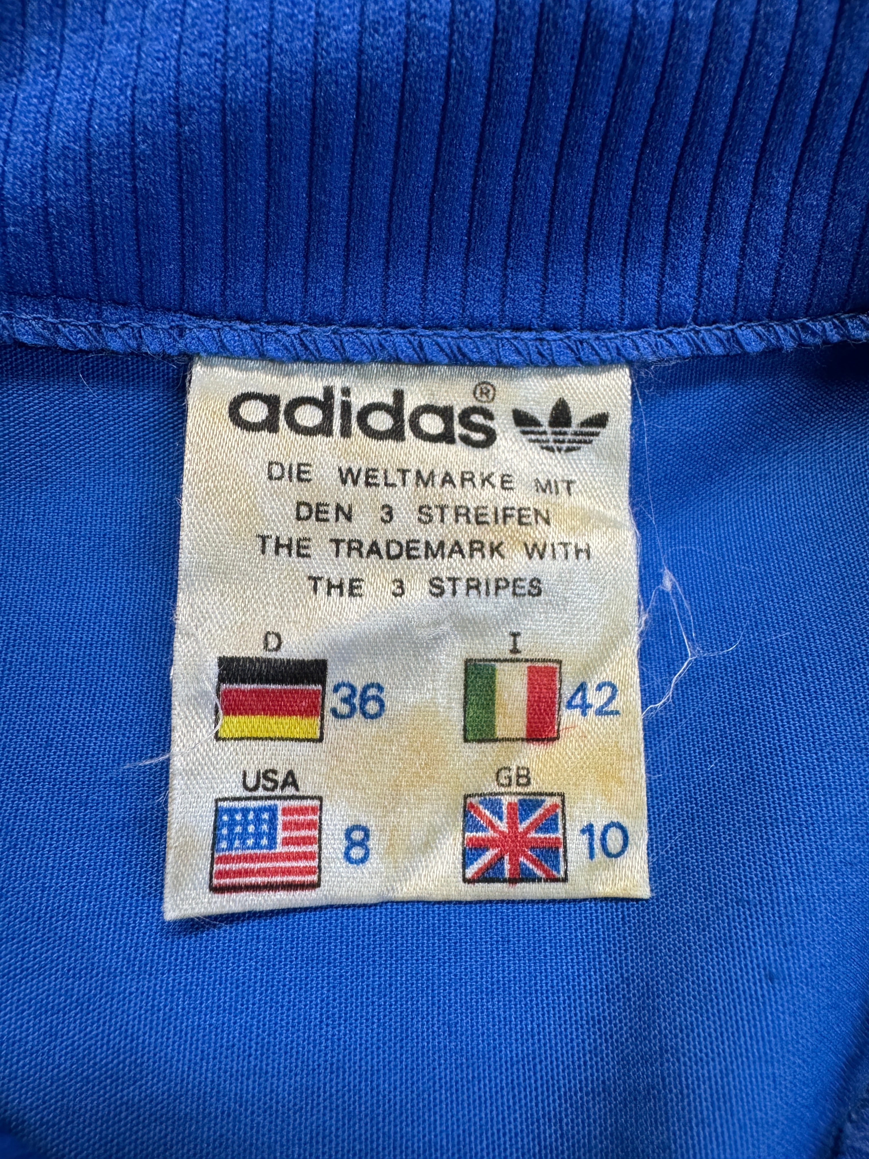80s Adidas Damen Jacke Prestil Zip Made In Italy Blau S