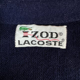 70s Lacoste By Izod Cardigan "Spool Tag" Union Made in USA Dunkelblau M