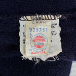 70s Lacoste By Izod Cardigan "Spool Tag" Union Made in USA Dunkelblau M