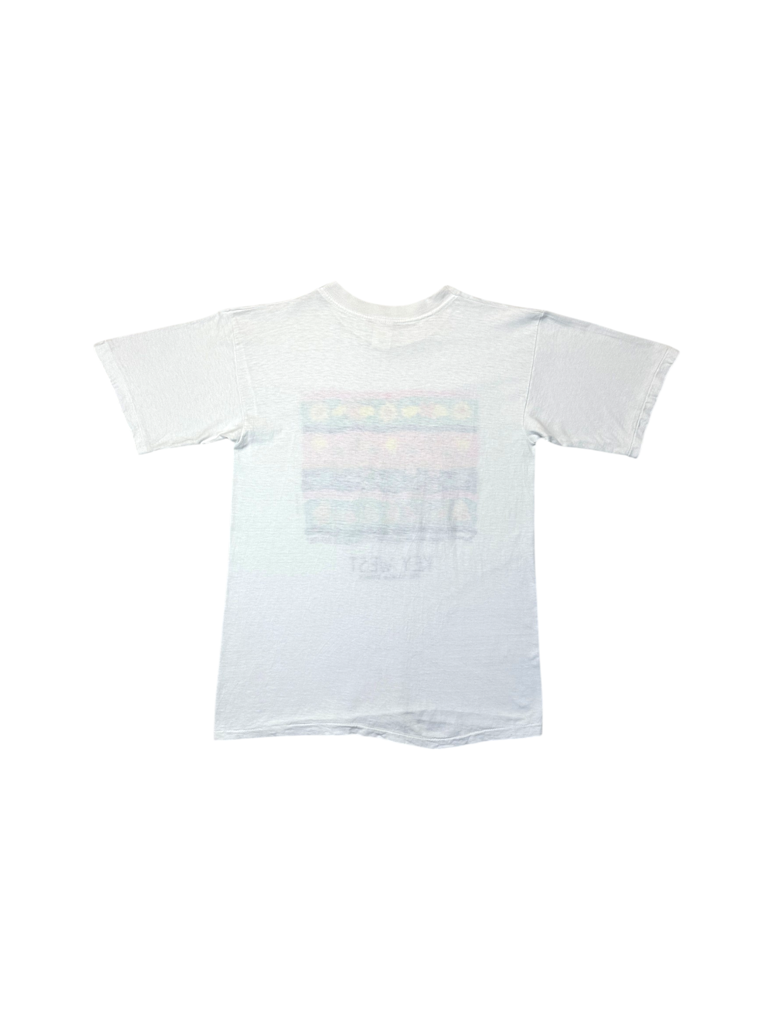 90s Tourist Shirt "Key West One World Family Harmony And Balance" Single Stitch Weiß