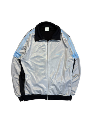 80s Adidas By Ventex Sportjacke Glänzend Silber/Grau F198 XXL