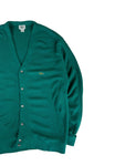 80s Lacoste By Izod Cardigan Made In USA Grün/Türkis XL
