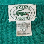80s Lacoste By Izod Cardigan Made In USA Grün/Türkis XL