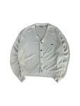 70s Lacoste By Izod Cardigan "Spool Tag" Made In USA Weiß M-L