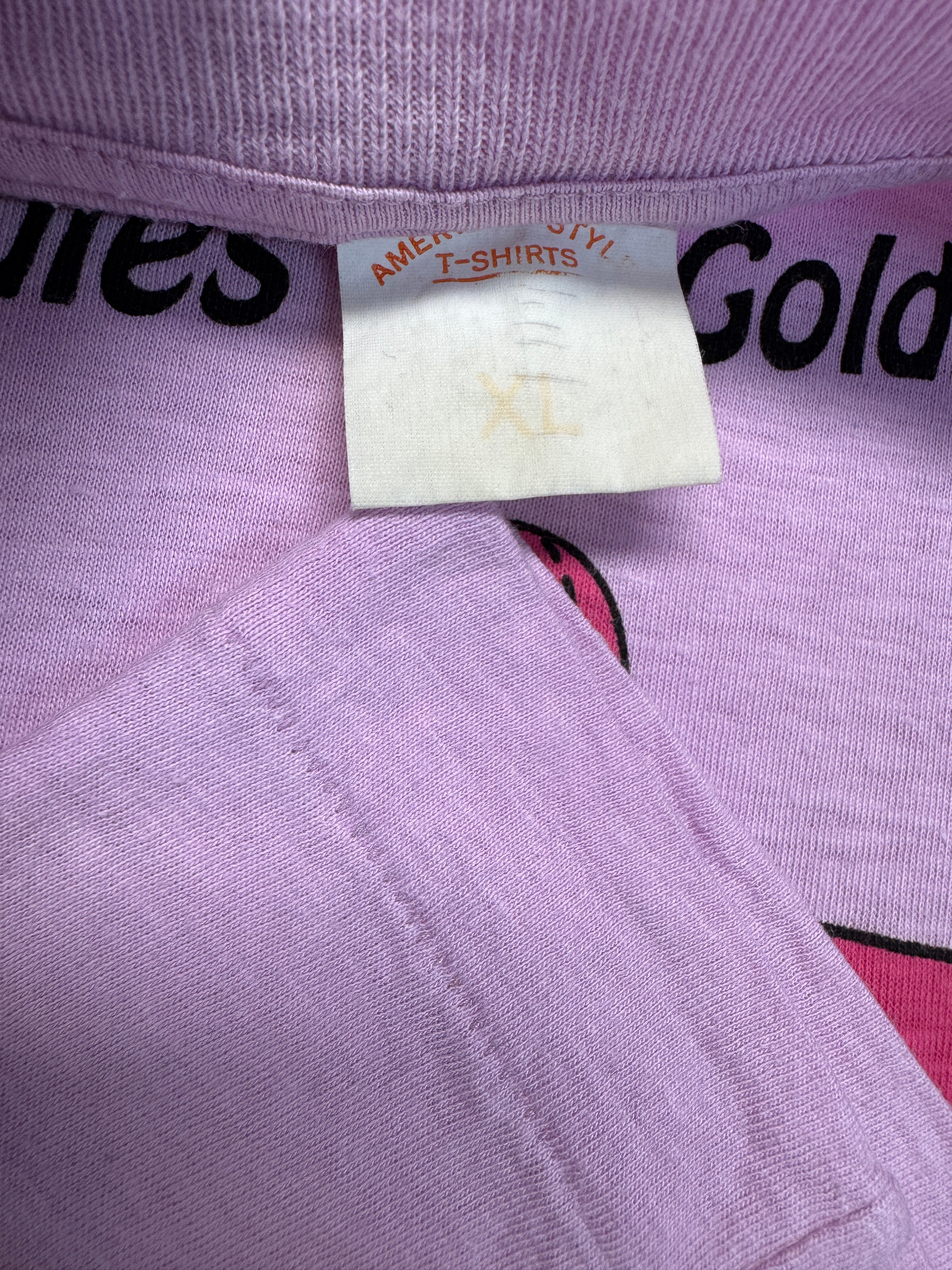 90s Shirt "Oldies but Goldies, T-Shirt Academie" Single Stitch Flieder