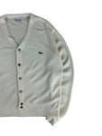 70s Lacoste By Izod Cardigan "Spool Tag" Made In USA Weiß M-L