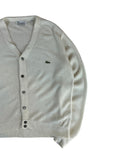 70s Lacoste By Izod Cardigan "Spool Tag" Made In USA Weiß M-L