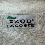 70s Lacoste By Izod Cardigan "Spool Tag" Made In USA Weiß M-L