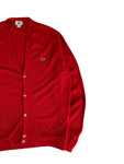 1991 Lacoste By Izod Cardigan Made In USA Rot L