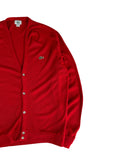 1991 Lacoste By Izod Cardigan Made In USA Rot L