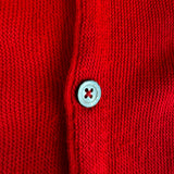 1991 Lacoste By Izod Cardigan Made In USA Rot L