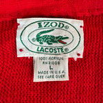 1991 Lacoste By Izod Cardigan Made In USA Rot L