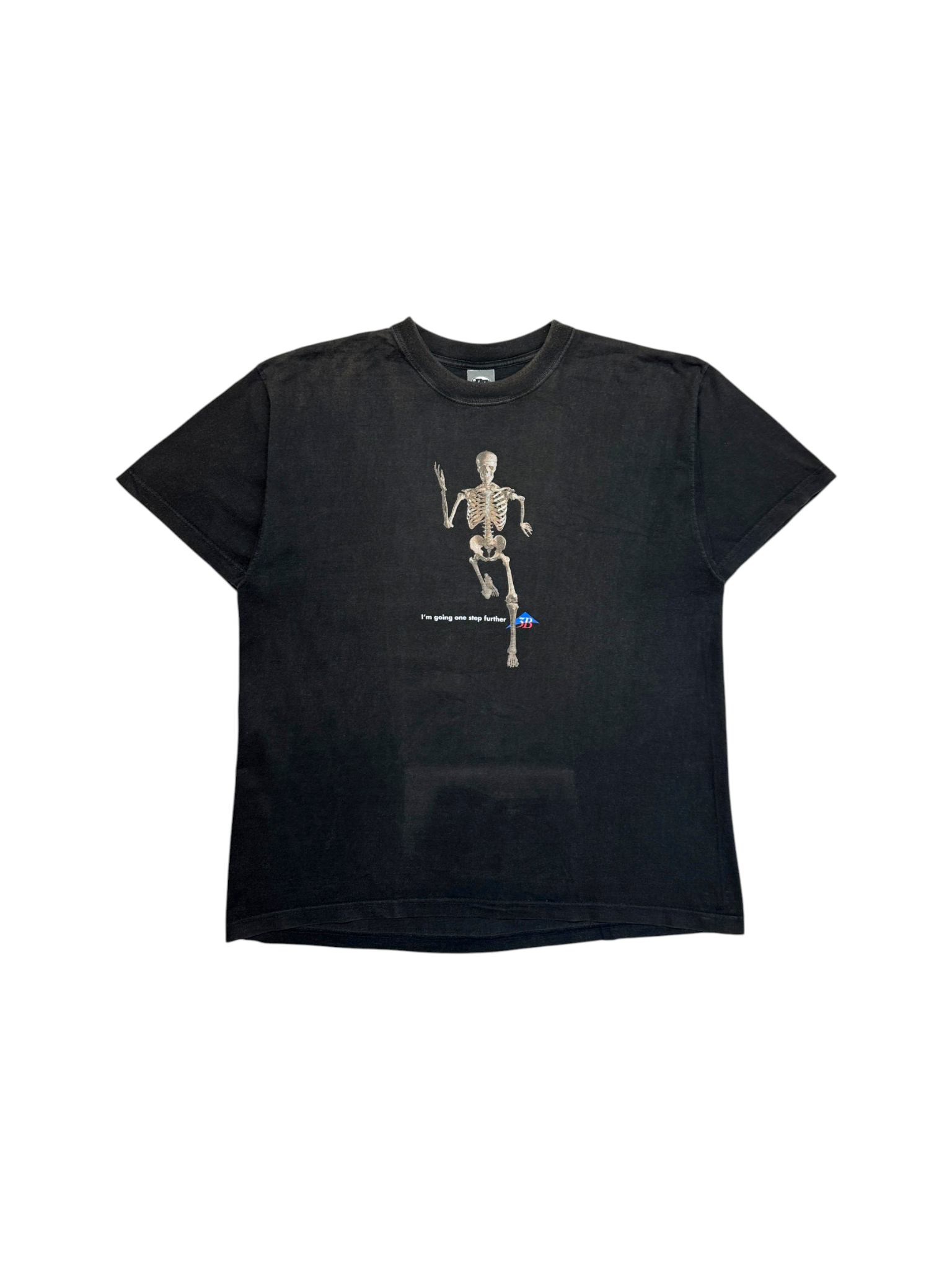 90s Nastrovje Potsdam Faded Promo Shirt 3B "One Step Further" Skeleton Schwarz