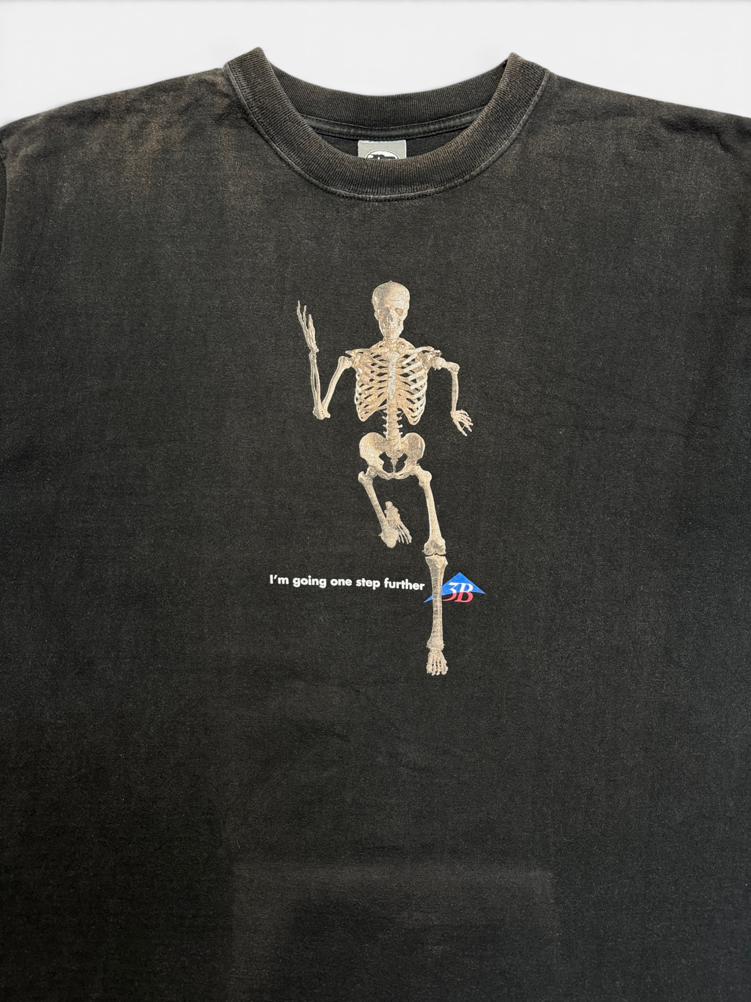 90s Nastrovje Potsdam Faded Promo Shirt 3B "One Step Further" Skeleton Schwarz
