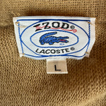 70s Lacoste By Izod Cardigan Blue "Spool Tag" Made In USA Braun L