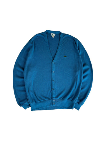 80s Lacoste By Izod Cardigan Made In USA Blau L