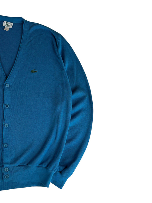 80s Lacoste By Izod Cardigan Made In USA Blau L