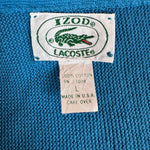 80s Lacoste By Izod Cardigan Made In USA Blau L